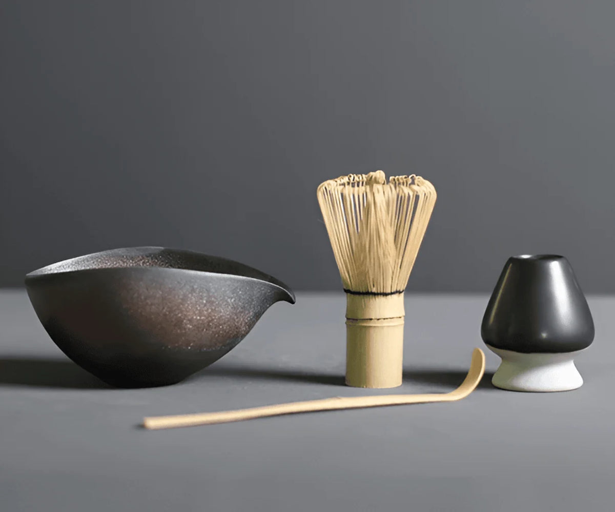 Matcha Set | Ceramic & Bamboo | 4-Piece