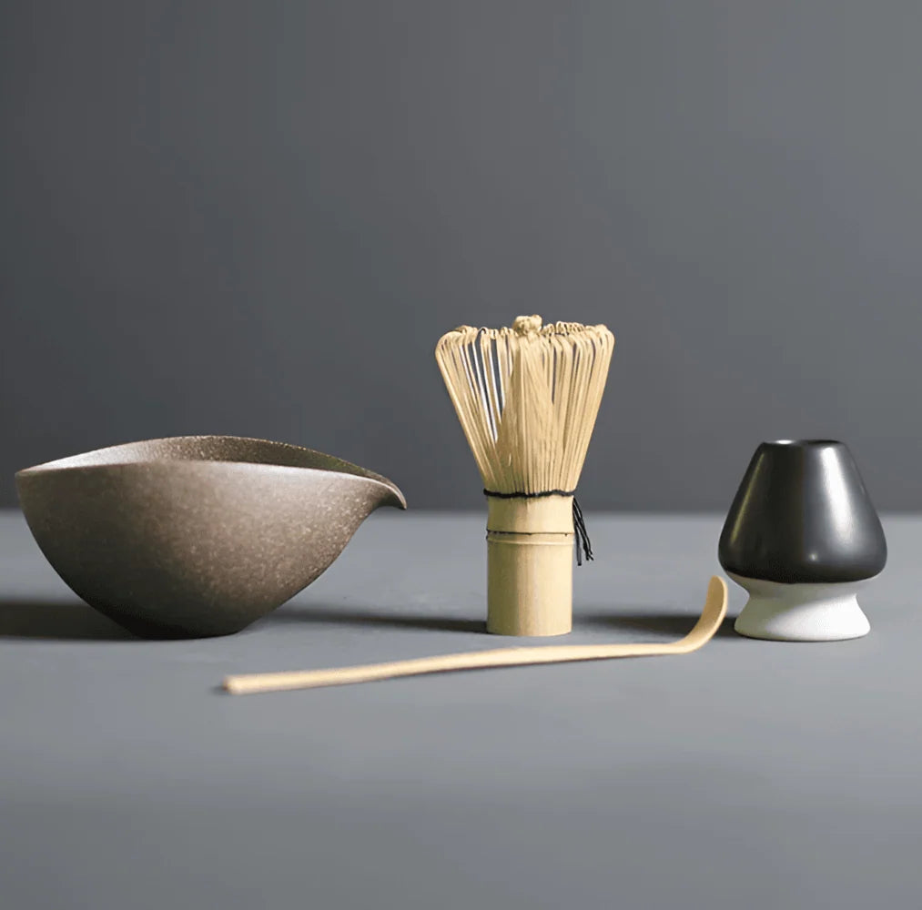 Matcha Set | Ceramic & Bamboo | 4-Piece