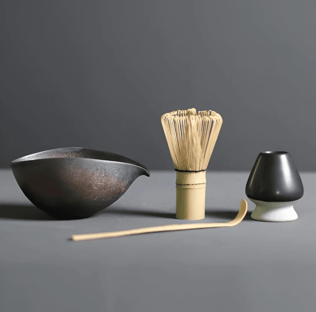 Matcha Set | Ceramic & Bamboo | 4-Piece
