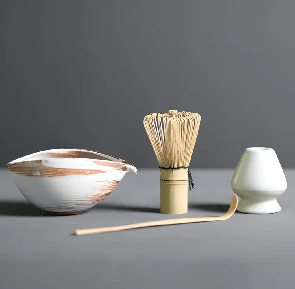 Matcha Set | Ceramic & Bamboo | 4-Piece