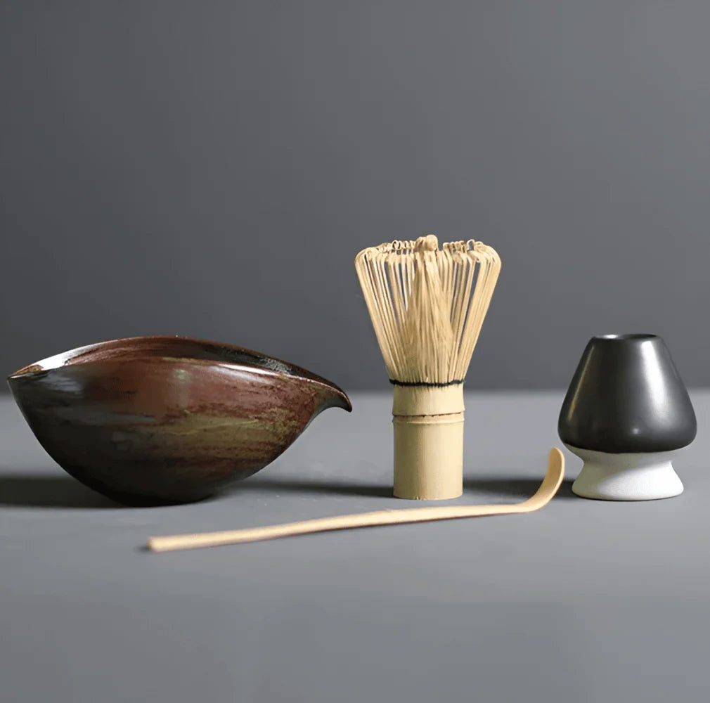 Matcha Set | Ceramic & Bamboo | 4-Piece