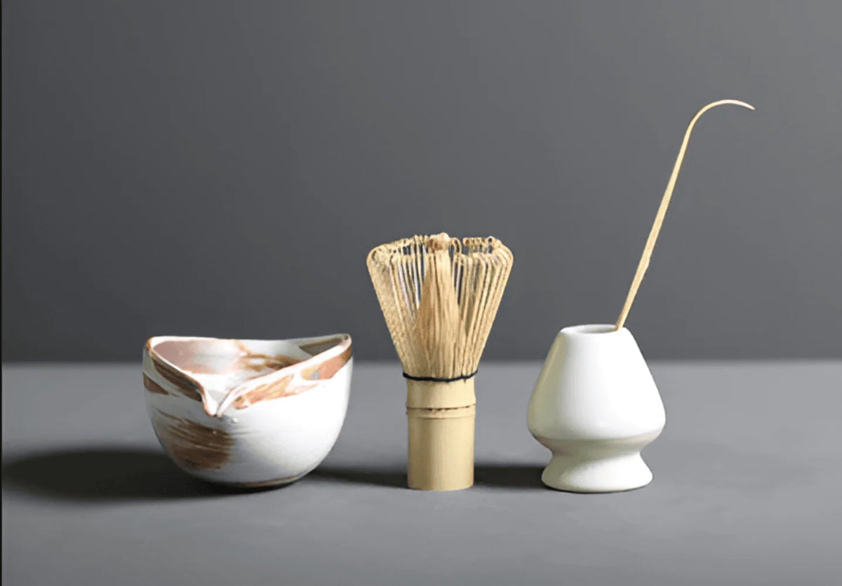Matcha Set | Ceramic & Bamboo | 4-Piece