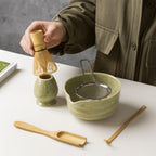 Matcha Tea Set | Ceramic Bowl & Bamboo Utensils | 6-Piece Set