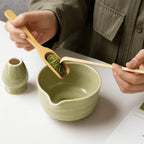 Matcha Tea Set | Ceramic Bowl & Bamboo Utensils | 6-Piece Set