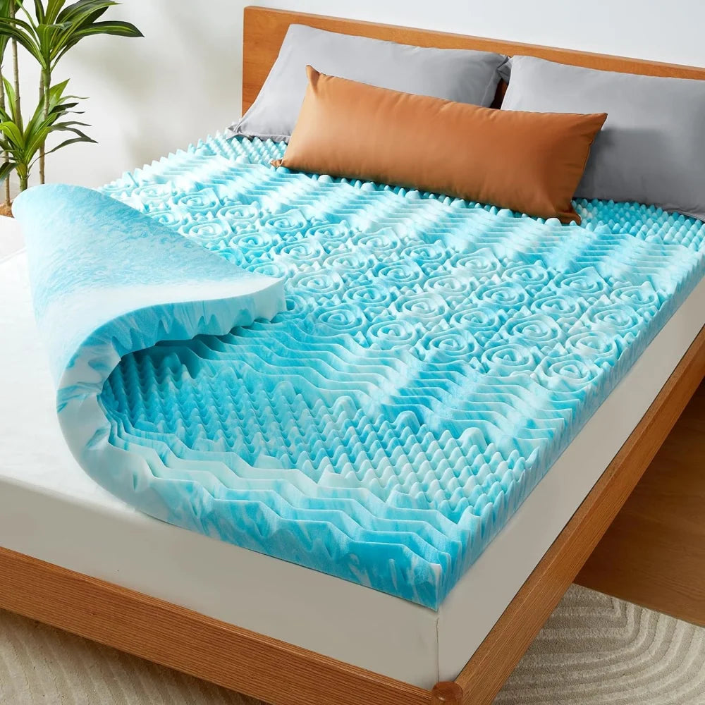 Mattress Topper | Cooling Egg Crate Memory Foam
