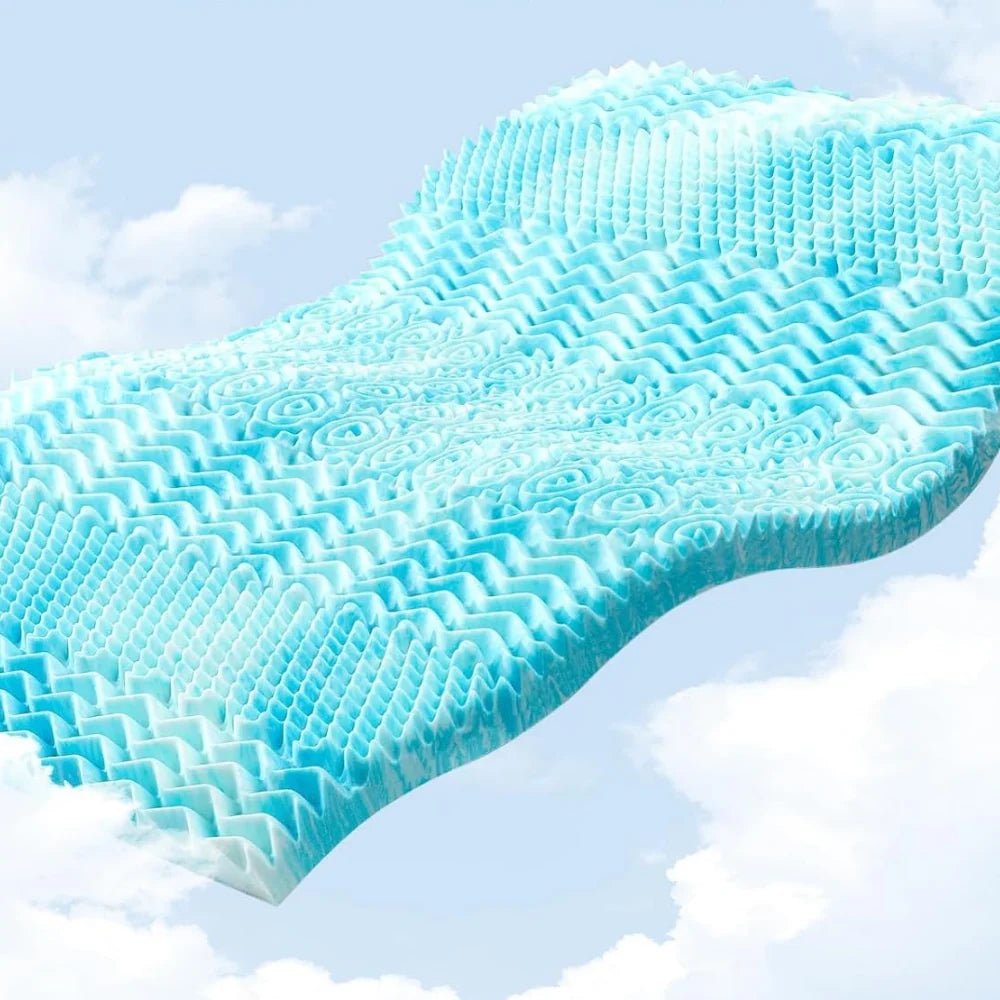 Mattress Topper | Cooling Egg Crate Memory Foam