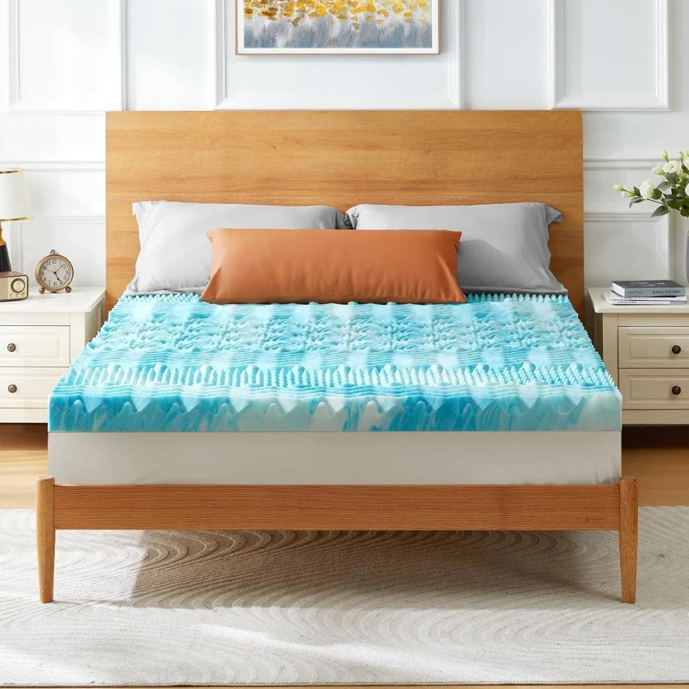 Mattress Topper | Cooling Egg Crate Memory Foam