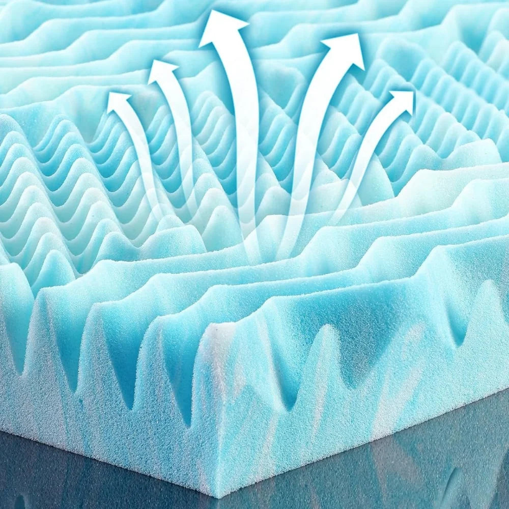 Mattress Topper | Cooling Egg Crate Memory Foam
