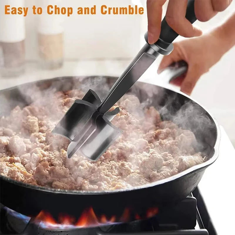 Meat Chopper | Heat-Resistant Nylon & Ergonomic Grip | 5-Blade