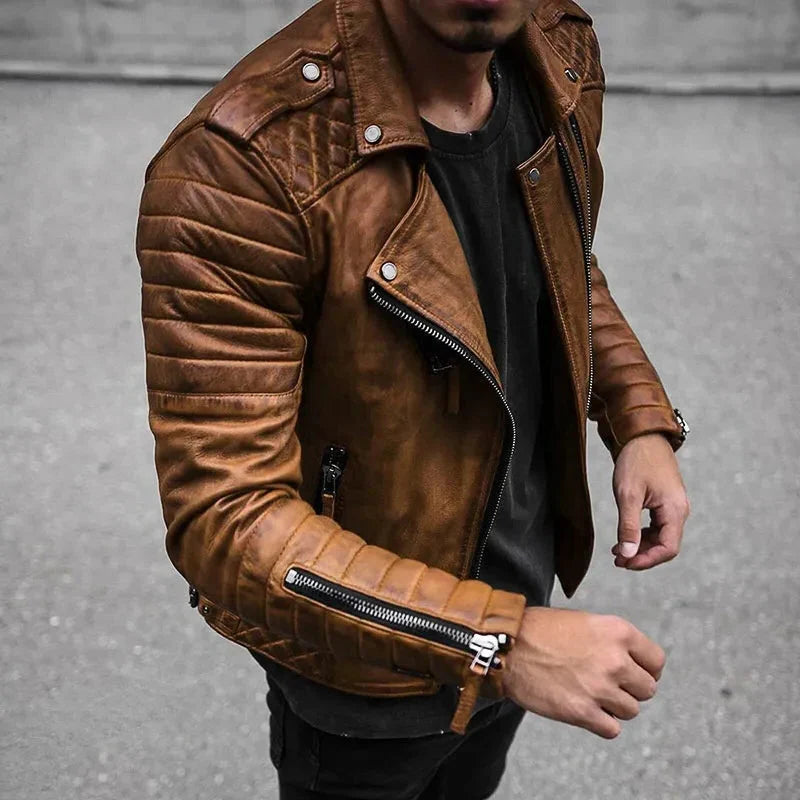 Men’s Faux Leather Jacket | Fitted & Soft Lined