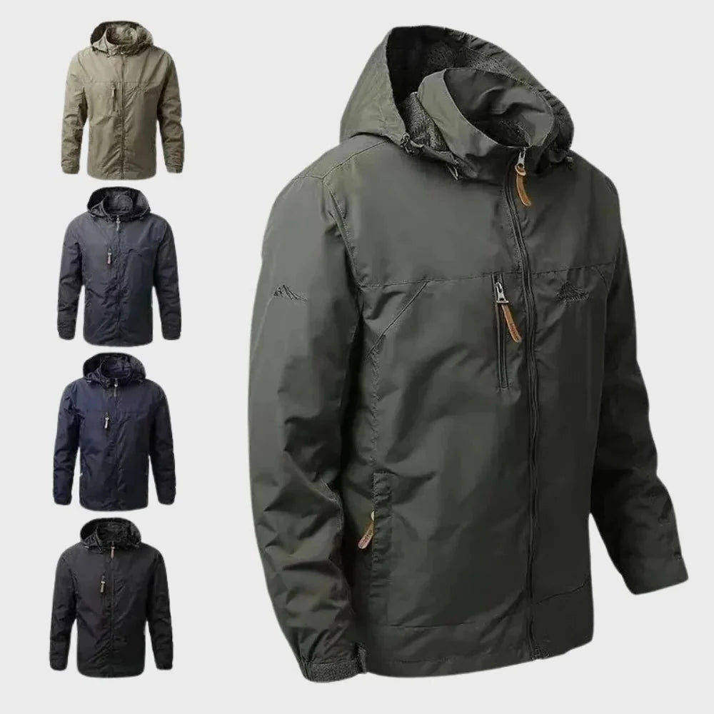 Men's Hooded Jacket | Waterproof & Warm Lined | Adjustable Hood