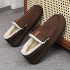 Men's Moccasin Slippers | Faux-Fur Lining & Textured Rubber Sole
