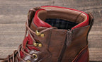 Men’s Oxford Boots | Breathable Synthetic Leather & Non-Slip Sole | Lace-Up With Side Zipper