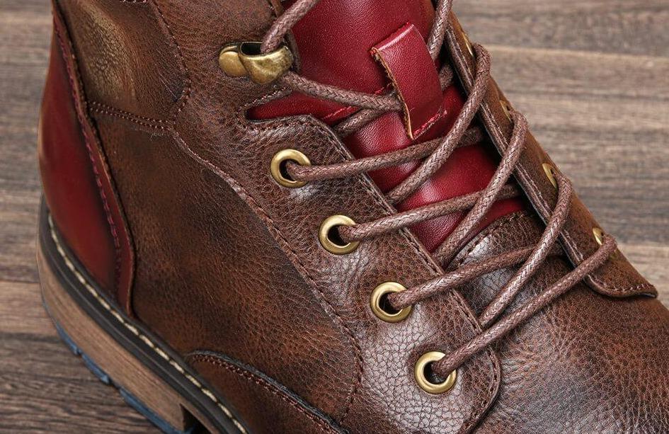 Men’s Oxford Boots | Breathable Synthetic Leather & Non-Slip Sole | Lace-Up With Side Zipper