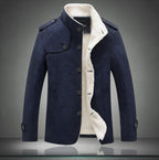 Men’s Trench Coat | Wool Blend Button-Front | Long Sleeve