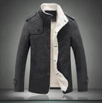 Men’s Trench Coat | Wool Blend Button-Front | Long Sleeve