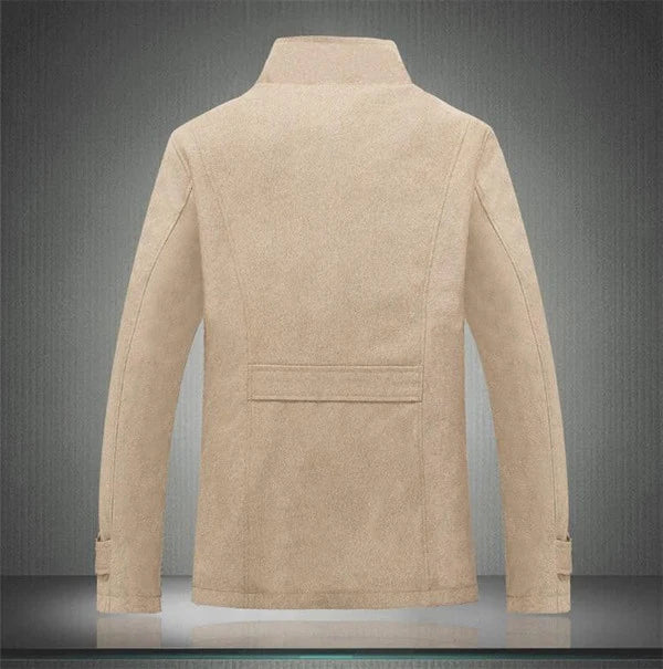 Men’s Trench Coat | Wool Blend Button-Front | Long Sleeve