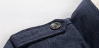 Men’s Trench Coat | Wool Blend Button-Front | Long Sleeve