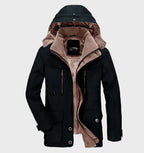 Men’s Winter Jacket | Fleece-Lined & Wind-Resistant | Removable Hood
