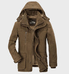 Men’s Winter Jacket | Fleece-Lined & Wind-Resistant | Removable Hood