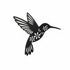 Hummingbird Wall Art | Hollow Black Metal Silhouettes | 3-Piece Set