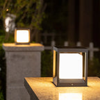 Outdoor Post Light | Rectangular Metal & Acrylic Lantern | Weather Resistant