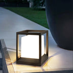 Outdoor Post Light | Rectangular Metal & Acrylic Lantern | Weather Resistant