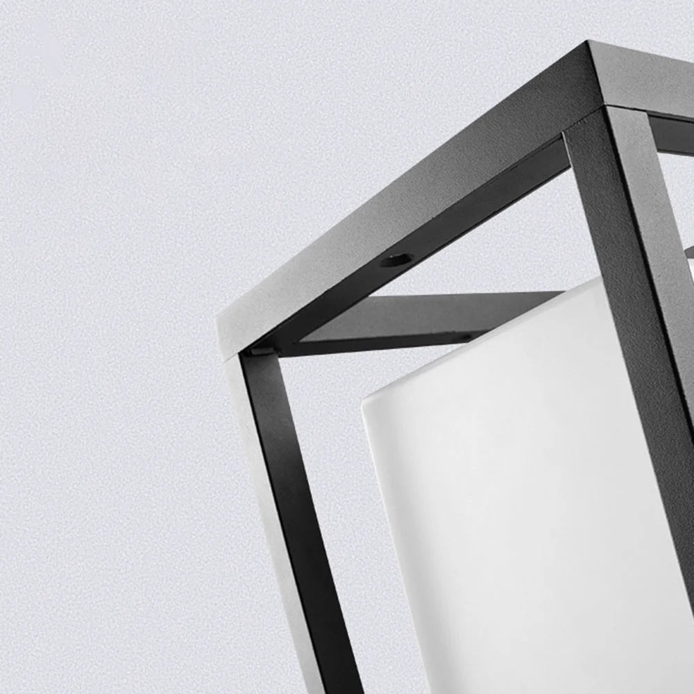 Outdoor Post Light | Rectangular Metal & Acrylic Lantern | Weather Resistant