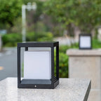 Outdoor Post Light | Rectangular Metal & Acrylic Lantern | Weather Resistant