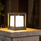 Outdoor Post Light | Rectangular Metal & Acrylic Lantern | Weather Resistant