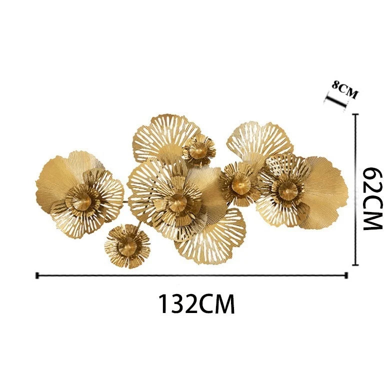 Metal Wall Sculpture | Layered Floral Design & Easy-Hang