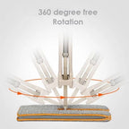 Microfiber Mop & Broom | Self-Wringing & Double-Sided | 360° Rotating Head