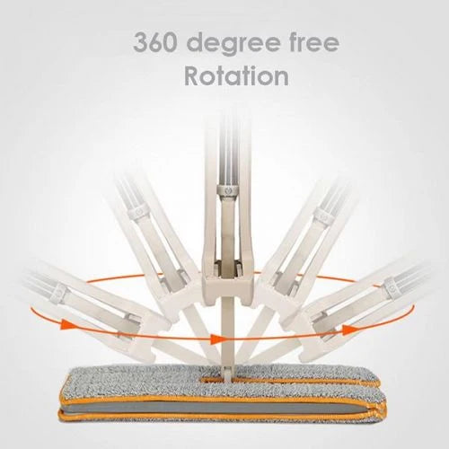 Microfiber Mop & Broom | Self-Wringing & Double-Sided | 360° Rotating Head