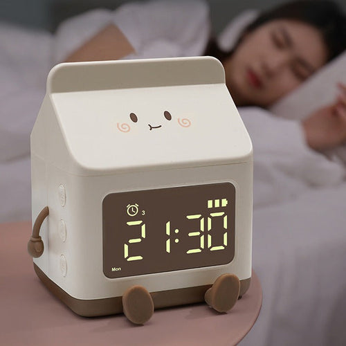 Alarm Clock | Milk Carton Shape & LED Display | USB Powered