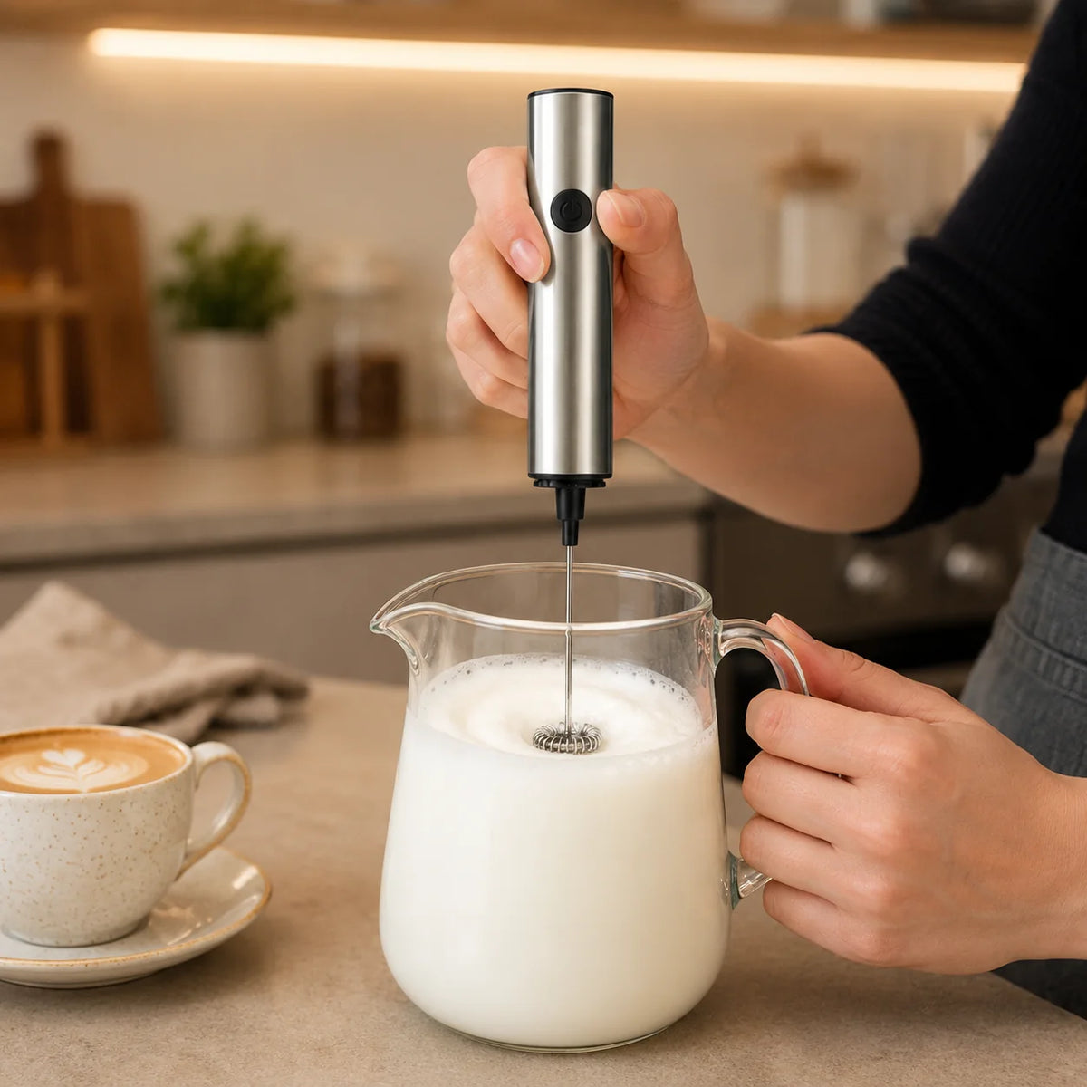 Milk Frother | Battery-Operated Double Whisk