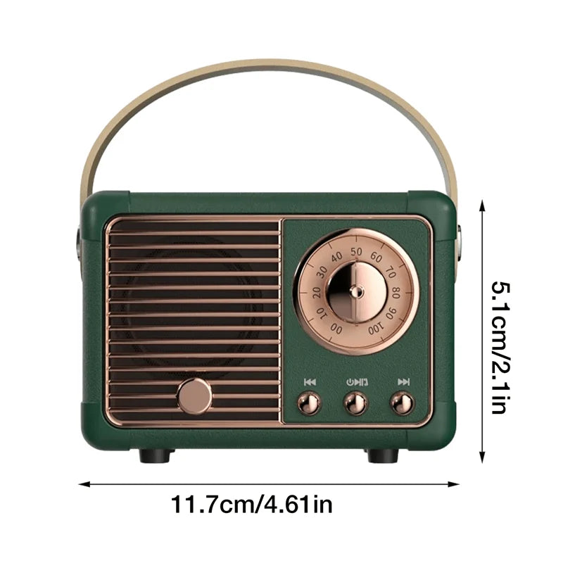 Mini Bluetooth Speaker | Retro Design & Rich Sound | 3-Hour Playtime