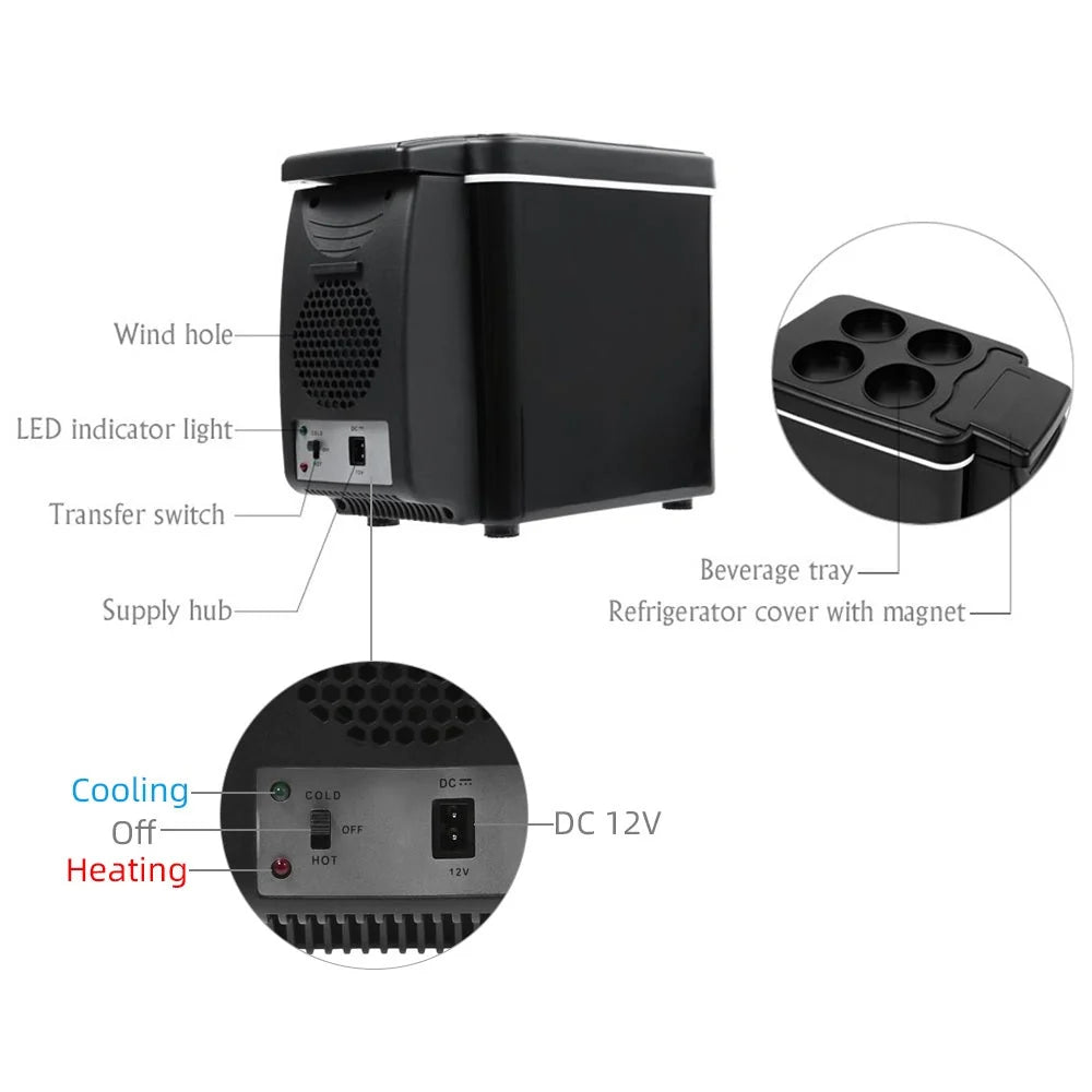 Mini Car Fridge | Portable Cooling & Warming | 6L