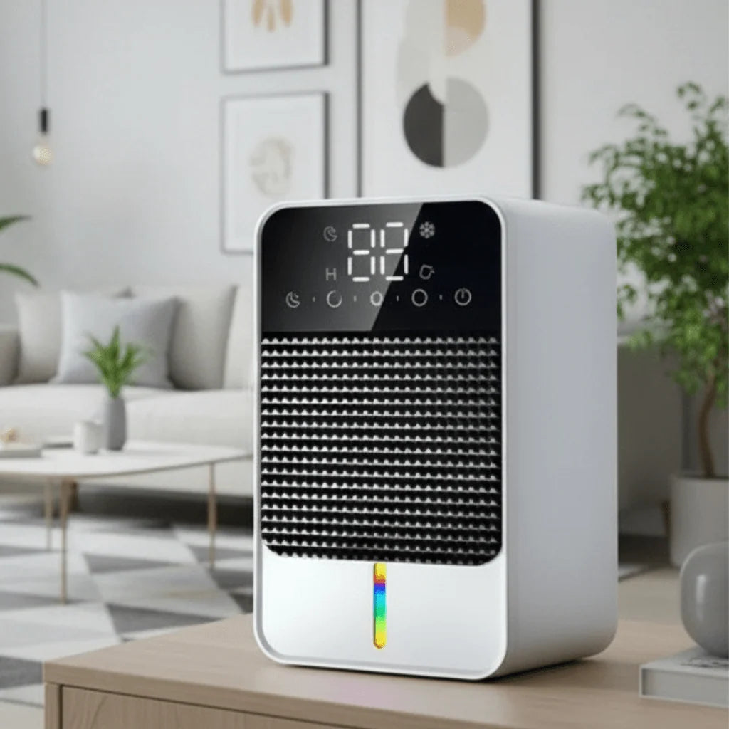 Mini Dehumidifier | LED Touch Panel & 1500ml Tank | Drain Hose Compatible