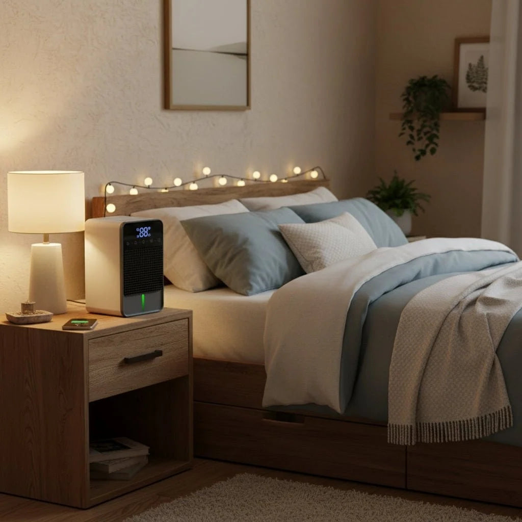 Mini Dehumidifier | LED Touch Panel & 1500ml Tank | Drain Hose Compatible