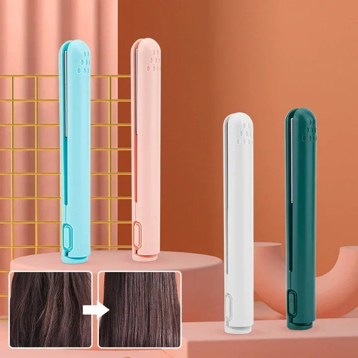 Mini Hair Styler | Ceramic-Coated Plates & USB Rechargeable | 18 cm