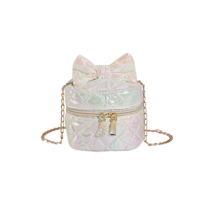 Mini Handbag | Quilted Bow & Chain Strap