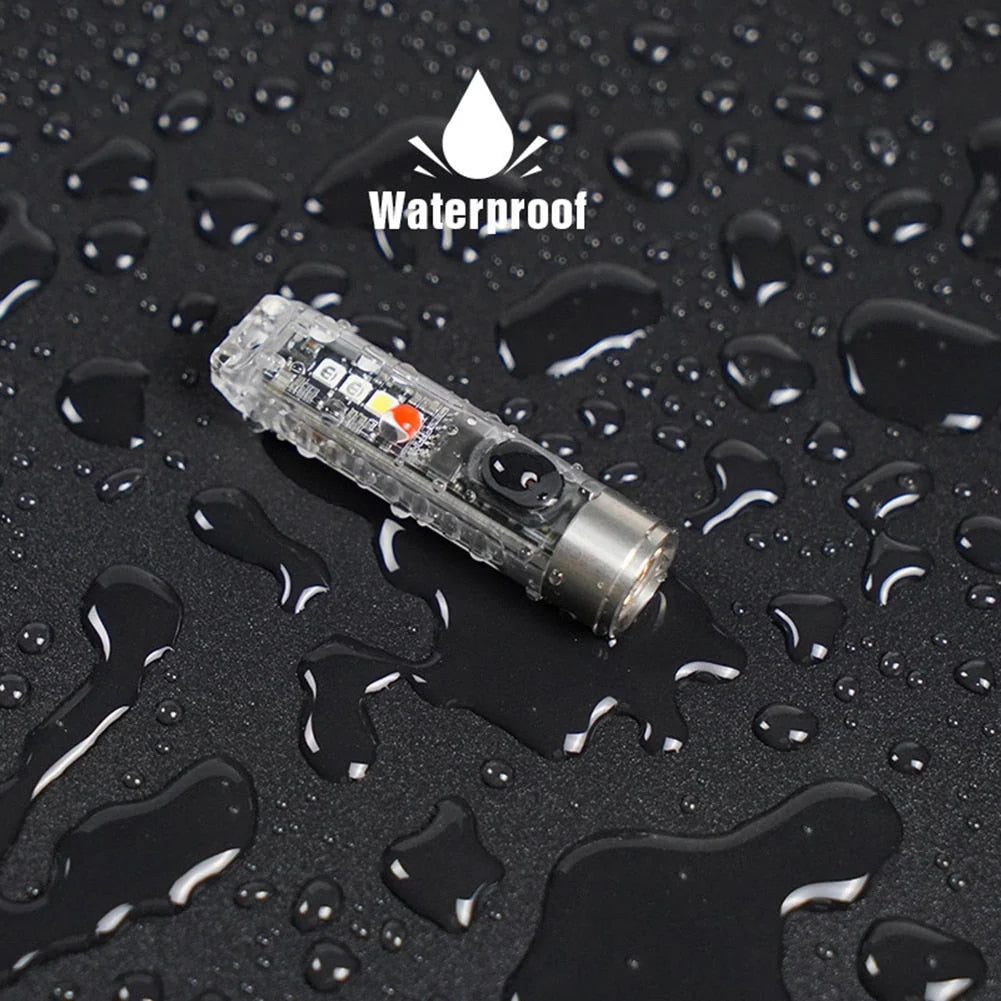 Mini LED Keychain Flashlight | USB-C Rechargeable & IP65 Waterproof