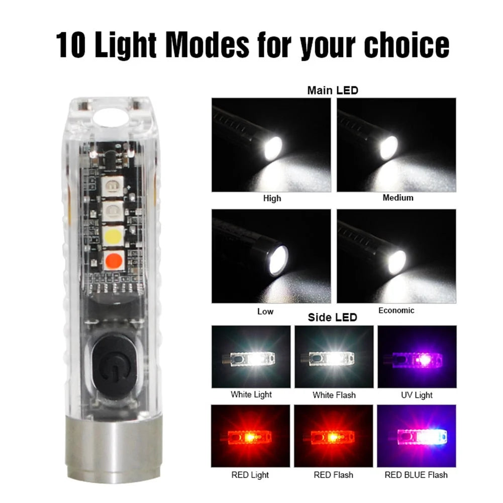 Mini LED Keychain Flashlight | USB-C Rechargeable & IP65 Waterproof