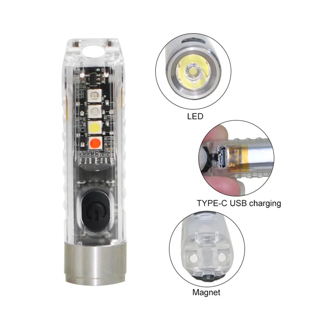 Mini LED Keychain Flashlight | USB-C Rechargeable & IP65 Waterproof
