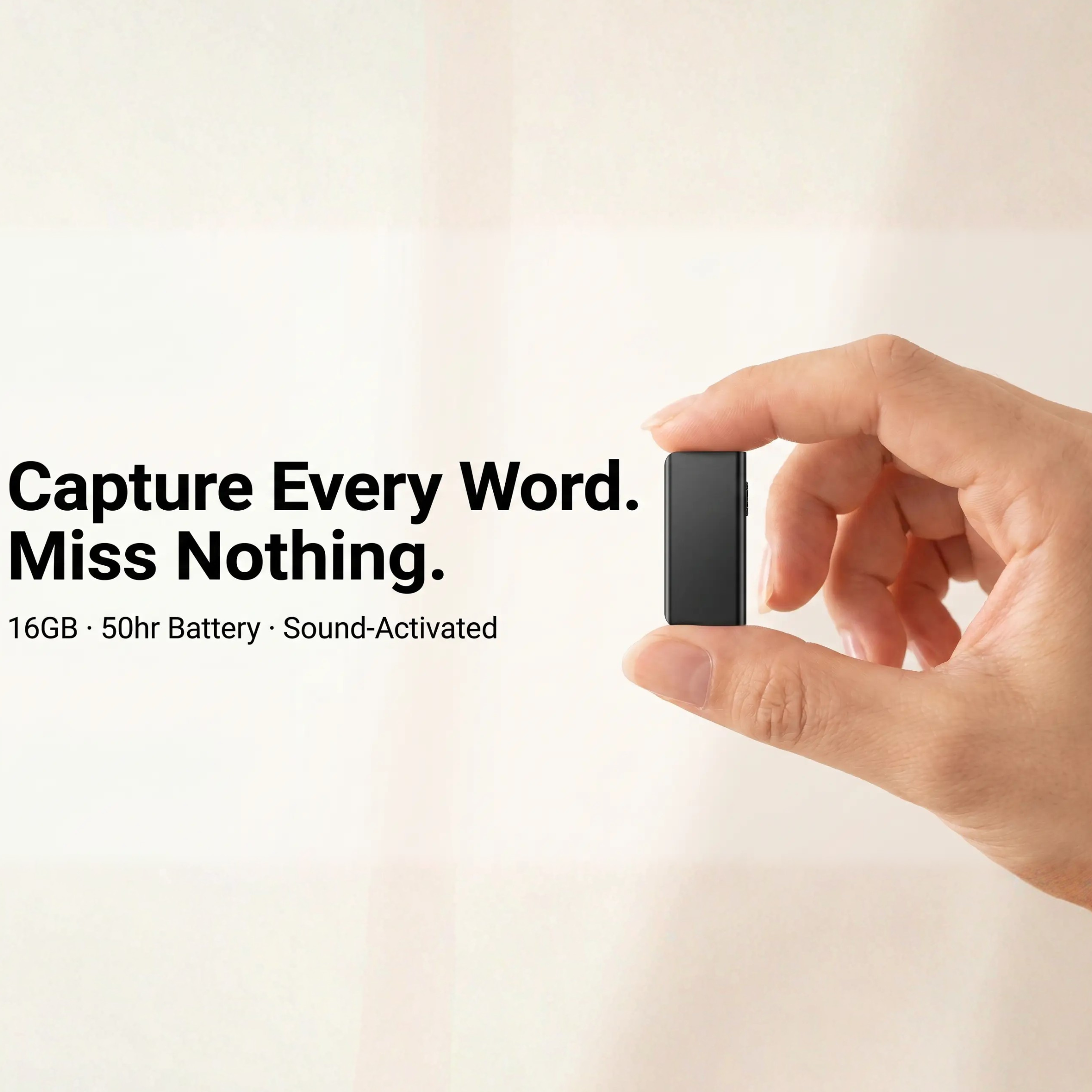 Voice Recorder | Sound-Activated HD Stereo | 50-Hour Battery