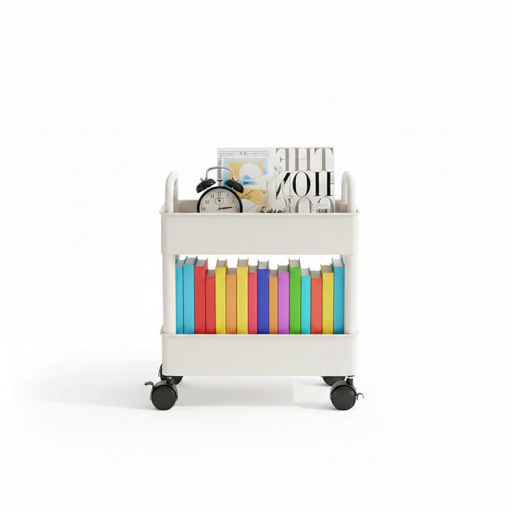 Mobile Bookshelf Cart | 2-Tier & Pen Holder