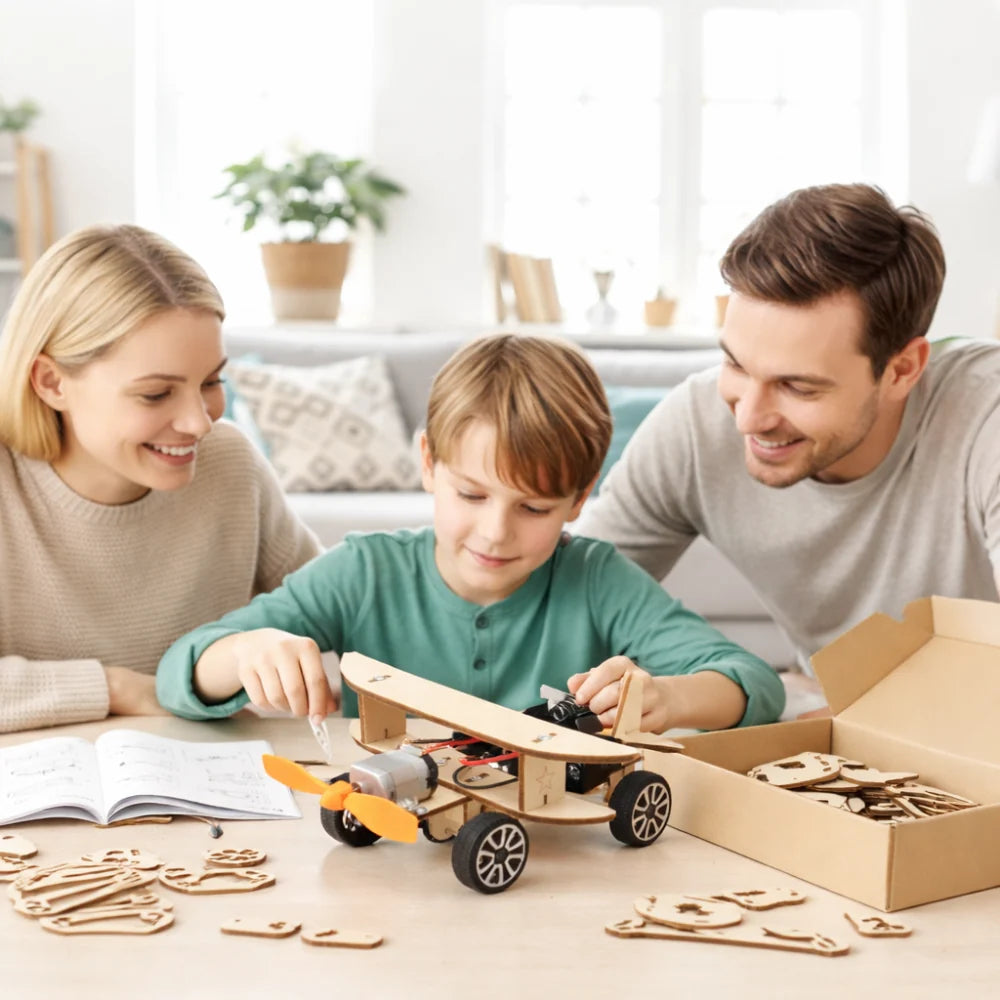 Model Car Kit | STEM Learning & Natural Wood | Ages 6+