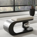 Modern Art Deco Geometric Carbon Steel Iron Stainless Steel Sherpa Fabric Sponge Bench Without Backrest or Armrests for Entryway