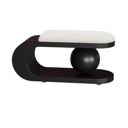 Modern Art Deco Geometric Carbon Steel Iron Stainless Steel Sherpa Fabric Sponge Bench Without Backrest or Armrests for Entryway