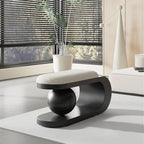 Modern Art Deco Geometric Carbon Steel Iron Stainless Steel Sherpa Fabric Sponge Bench Without Backrest or Armrests for Entryway